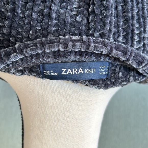 Zara Knit Oversized Crop Chenille Sweater - Picture 4 of 9